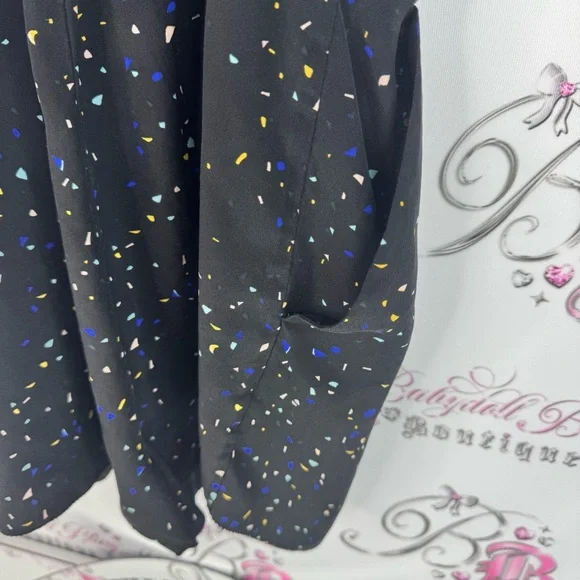 Wilfred romper 100% silk spotted dots Black Dress with Multicolor Speckles - Picture 7 of 9